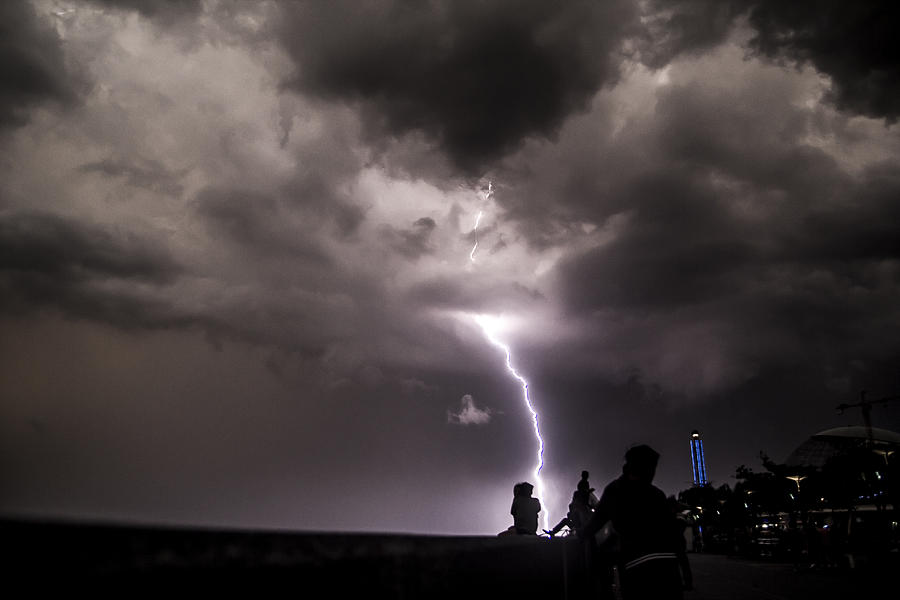Lightning Strikes Manila Bay (Philippines) Photograph by Joemill Veloso Flordelis