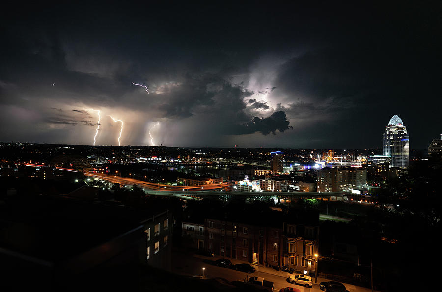 Lightning Strikes Thrice Photograph by Jon Reynolds