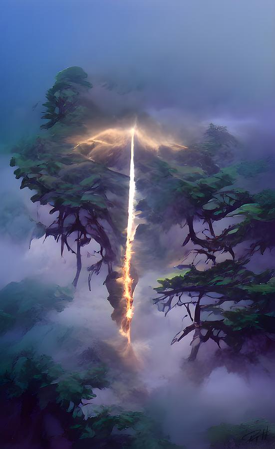 Lightning Tree #1 Digital Art by Pete Hawk - Pixels