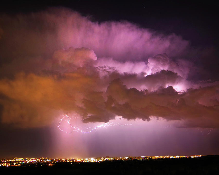 Summer Photograph - Lightning Up The Cloud by Douglas Taylor