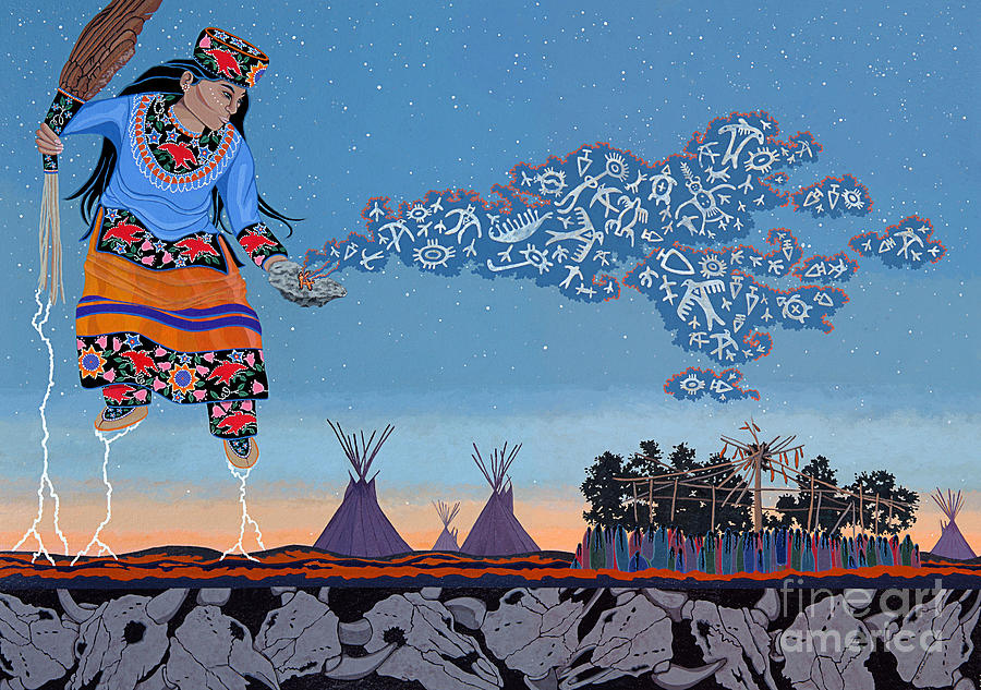 Buffalo Painting - Lightning Walker by Chholing Taha