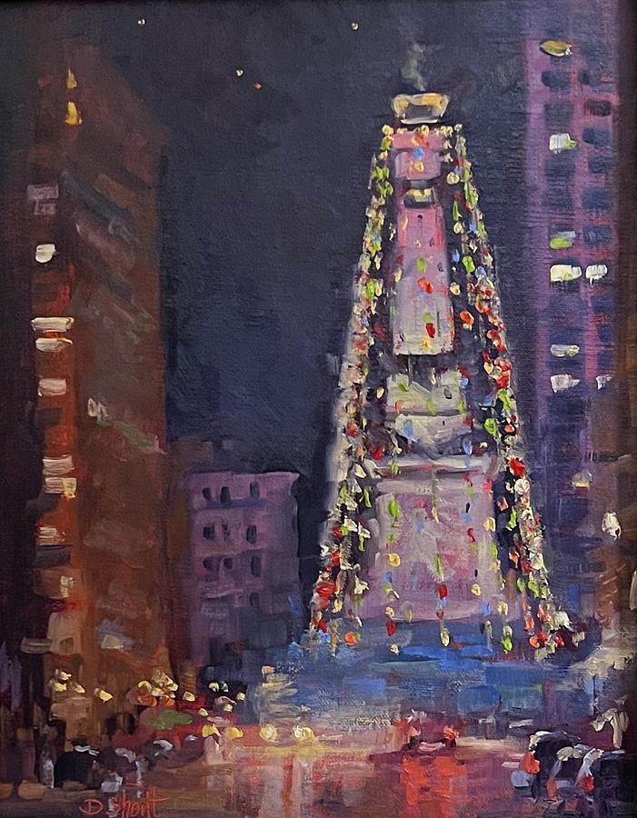 Indianapolis Painting - Lights Around Indy by Donna Shortt