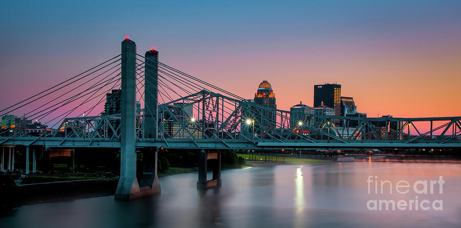 Lights of Louisville at Sunset Photograph by Shelia Hunt