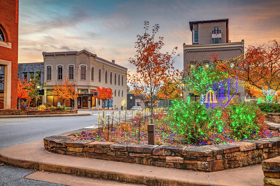Lights Of The Ozarks On The Fayetteville Square Photograph by Gregory Ballos