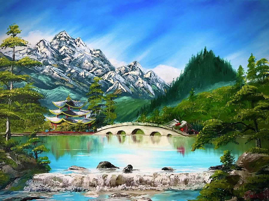 Landscape Painting - Lijiang Paradise by Solveig Inga