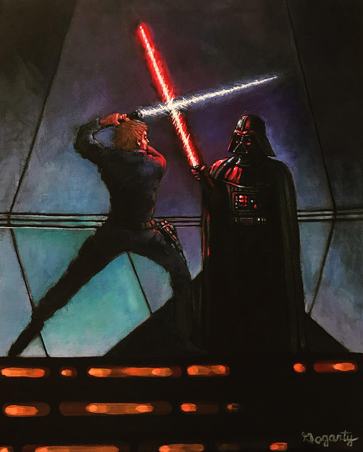 Like Skywalker vs Darth Vader Painting by Josh Gogarty - Pixels