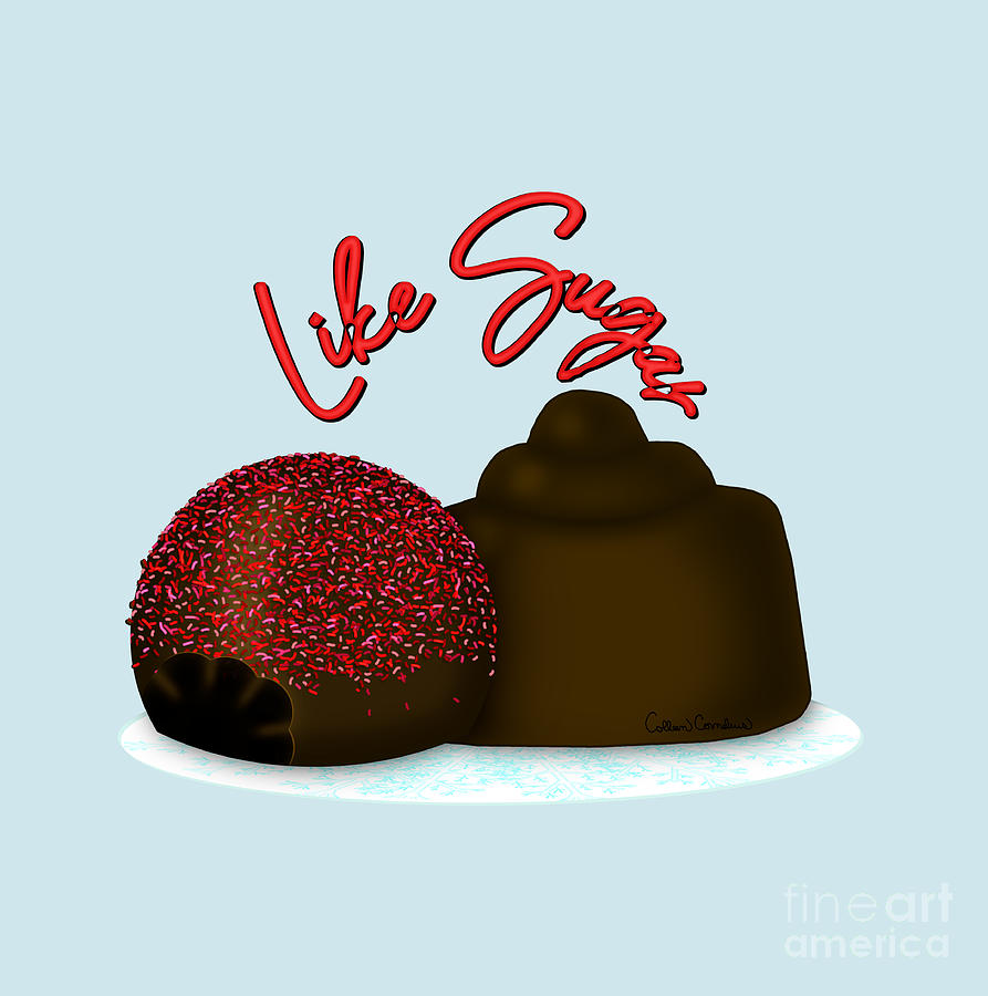 Like Sugar Milk Chocolate Valentines Day Candy Digital Art by Colleen Cornelius