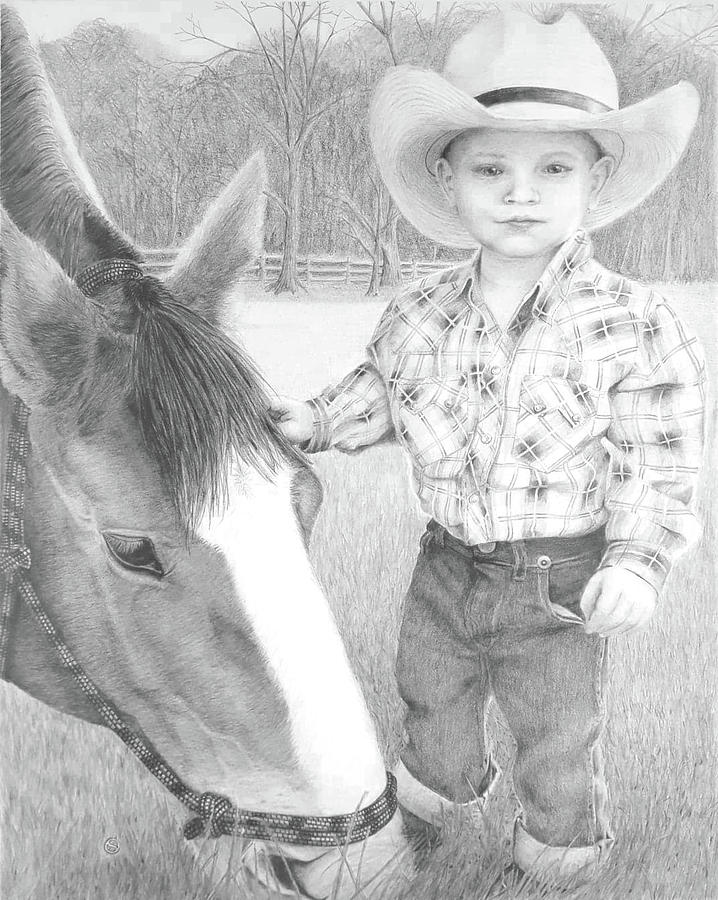 Li'l Cowboy Drawing by Bryarpatch Artistry - Fine Art America