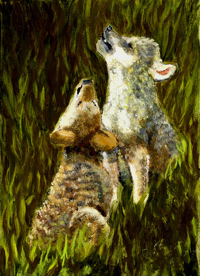 Animal Painting - Lil Howlers by Ruth Seal