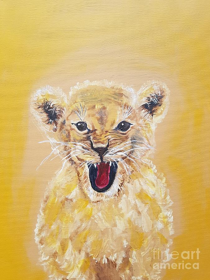 Lil Lion Cub Painting By Joanne Lepp Pixels