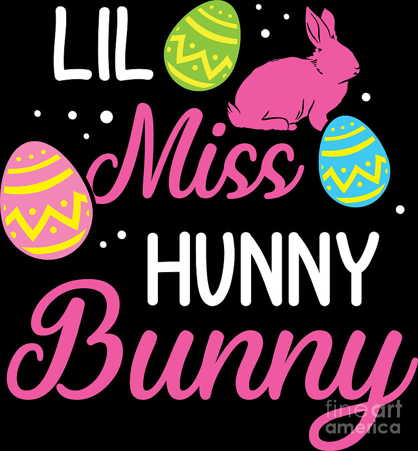 Lil Miss Hunny Bunny Cute Easter Egg Hunting Digital Art by Haselshirt ...