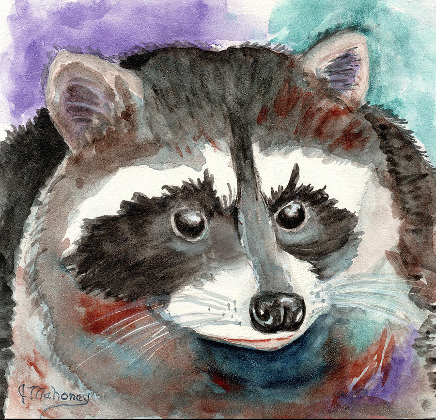 Lil Racoon Painting by Jeanette Mahoney