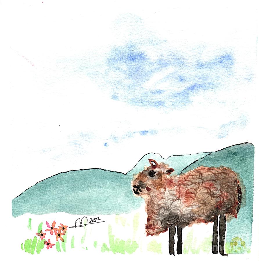 Lil Sheep Painting by Patti Powers