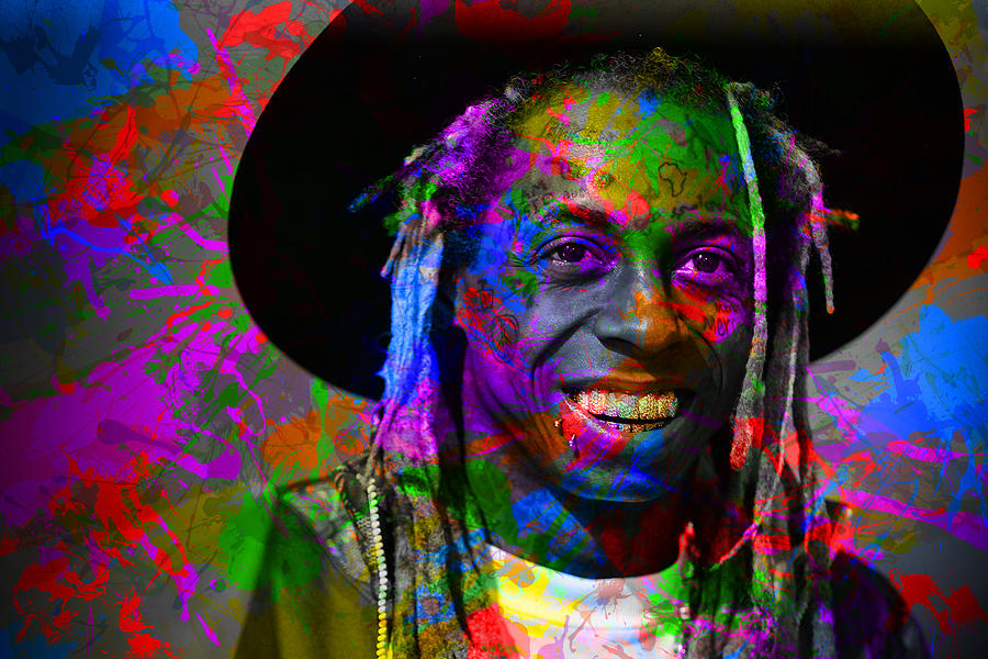 Lil Wayne Famous Rappers Paint Splatter Colorful Portrait Mixed Media ...