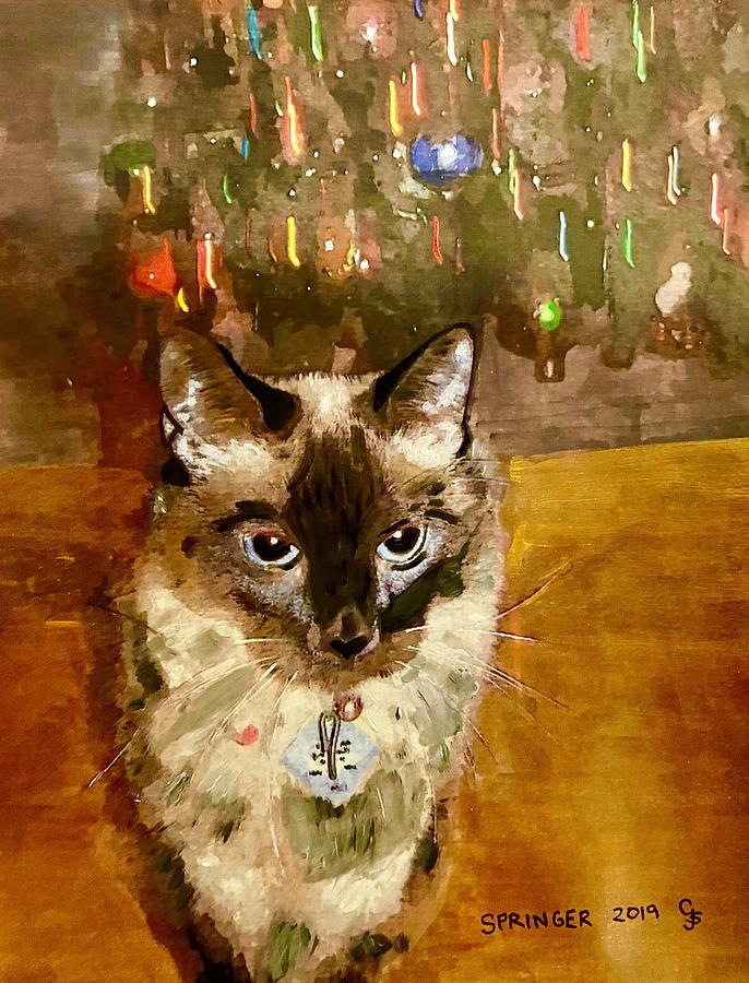 Lila at Christmas Painting by Gary Springer