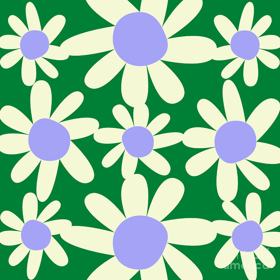Lilac and Green Floral Pattern Digital Art by Christie Olstad