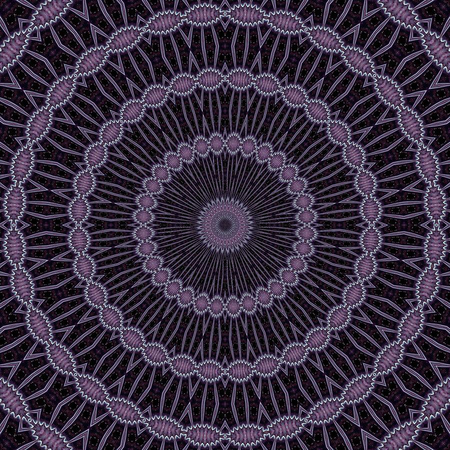 Lilac And Purple Circles Double Helix Mandala Pattern Digital Art by Taiche Acrylic Art