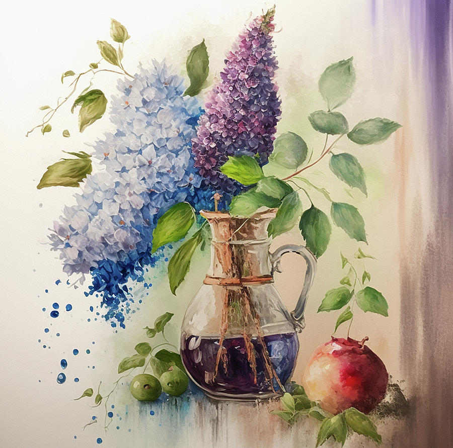 Lilac Digital Art by Anna Rumiantseva