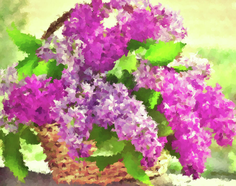 Lilac Bouquet Painting by Alex Mir