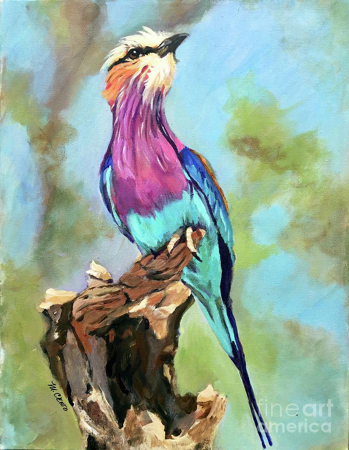 Lilac Breasted Roller Bird Painting by Mafalda Cento