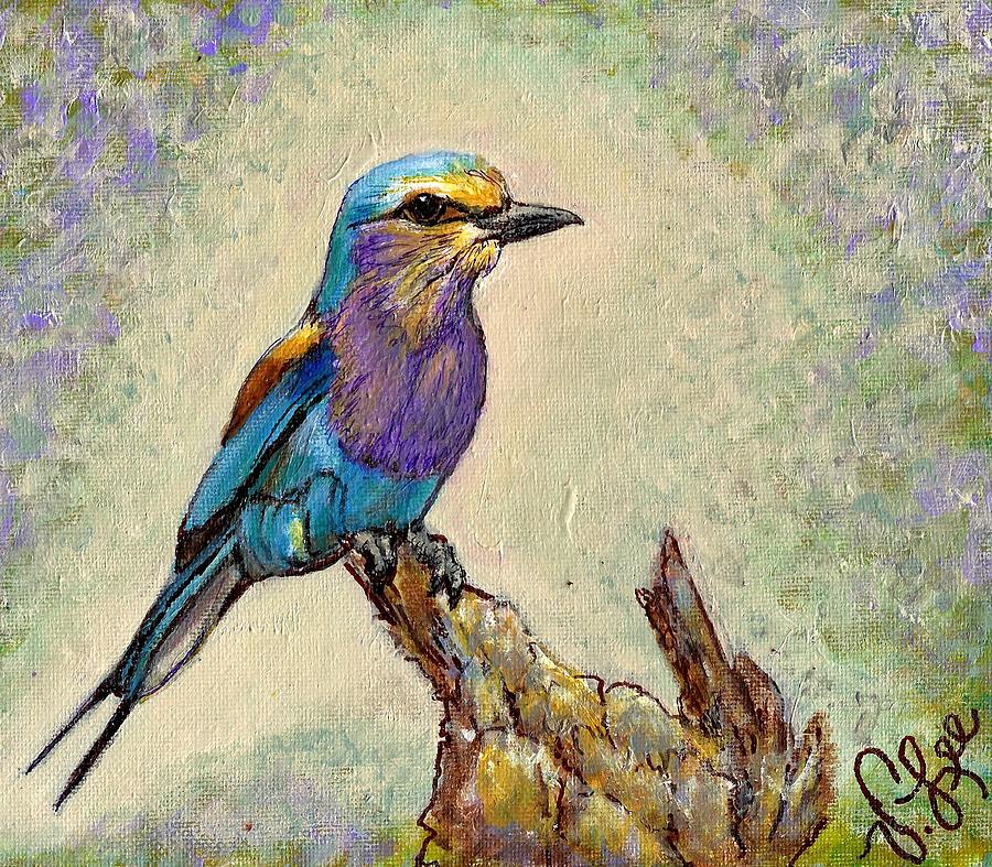 Lilac Breasted Roller  Painting by VLee Watson