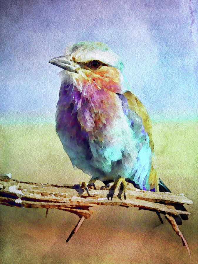 Lilac Breasted Roller Painting by Susan Maxwell Schmidt