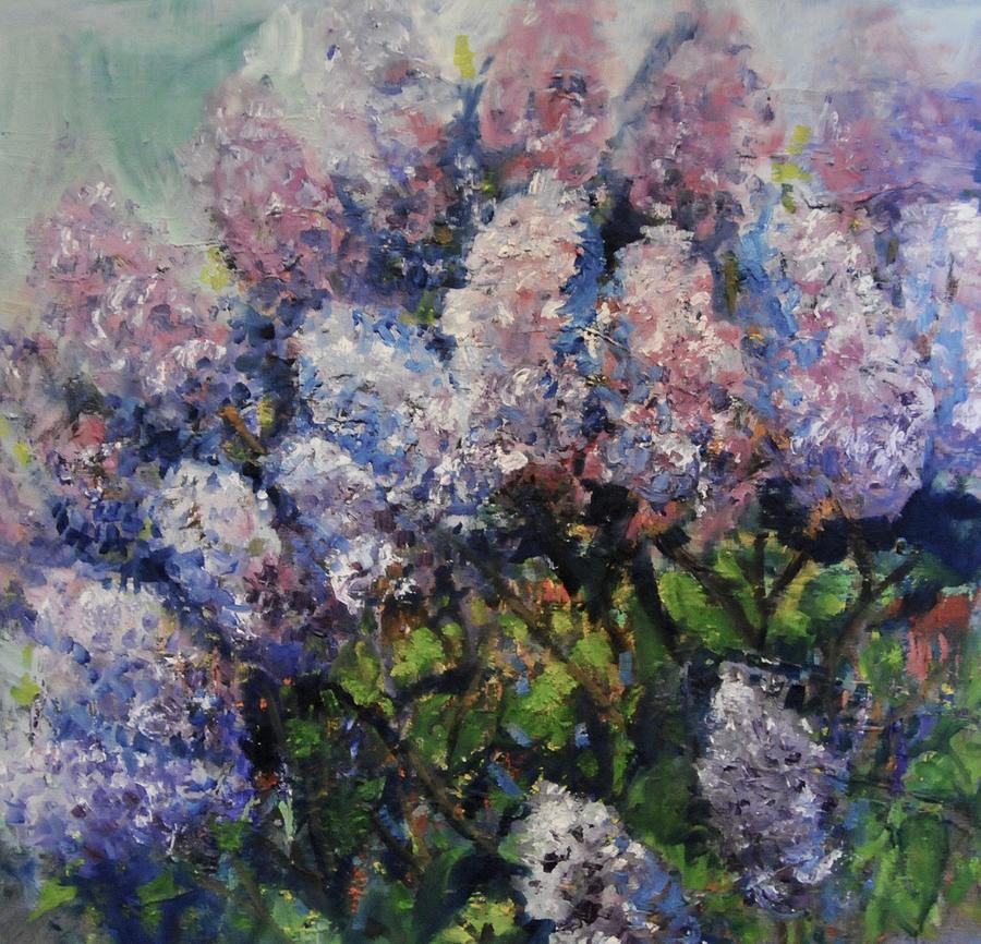 Lilac Bush Painting by Mary Welty - Fine Art America