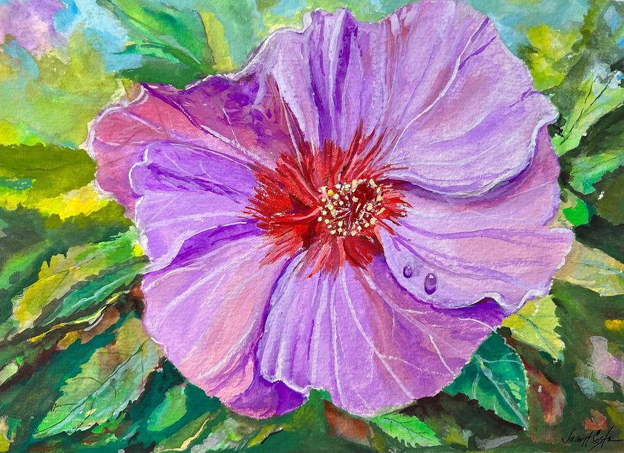 Lilac Crush Hibiscus Painting by Jean Costa - Fine Art America