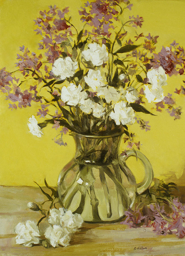 Lilac Remains and Carnations Painting by Robert Holden - Fine Art America