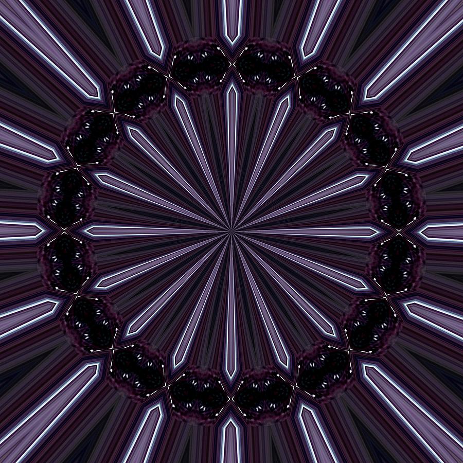 Lilac Strobes and Purple Orbs Abstract Kaleidoscope Pattern Digital Art by Taiche Acrylic Art