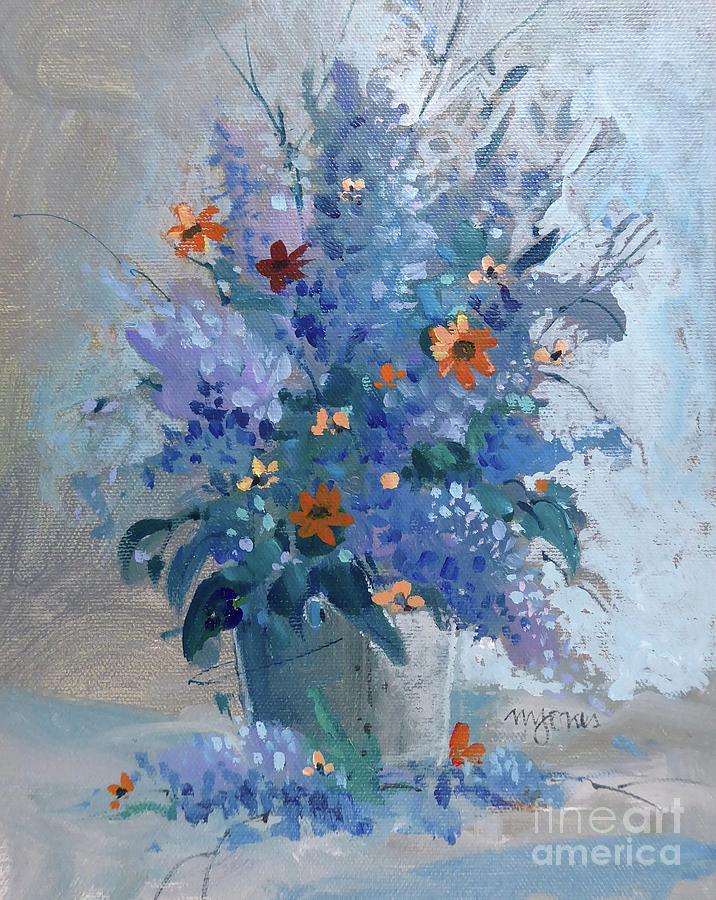 Lilacs And Sunflowers Painting by Micheal Jones - Fine Art America