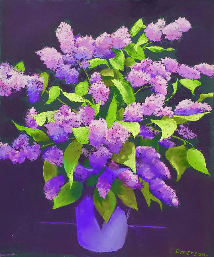 Lilacs Pastel Pastel by Carolyn Emerson