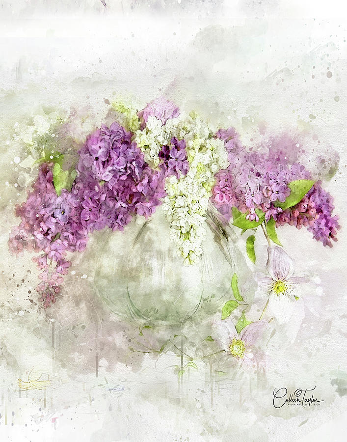 Lilacs in Springtime Mixed Media by Colleen Taylor