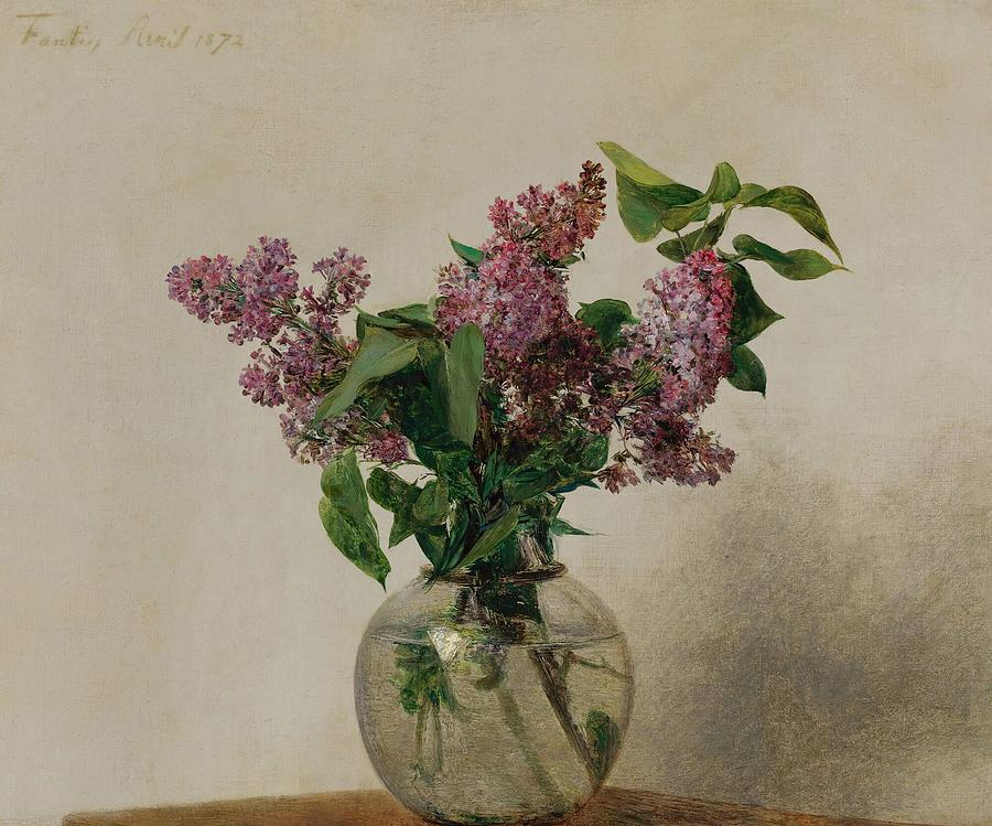 Lilas art Drawing by Henri Fantin Latour French - Fine Art America