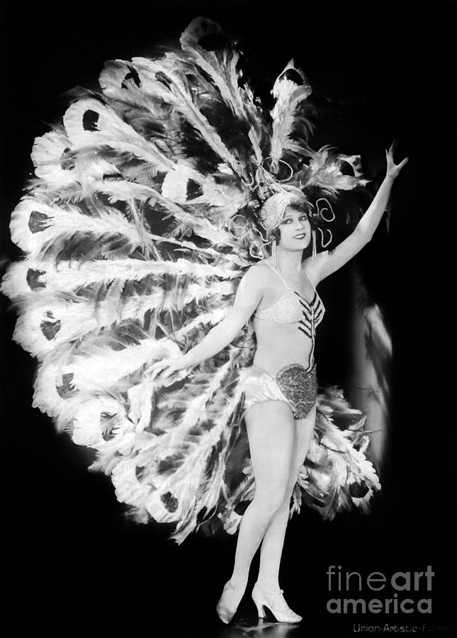 Lili Damita with feather headdress  Photograph by Sad Hill - Bizarre Los Angeles Archive