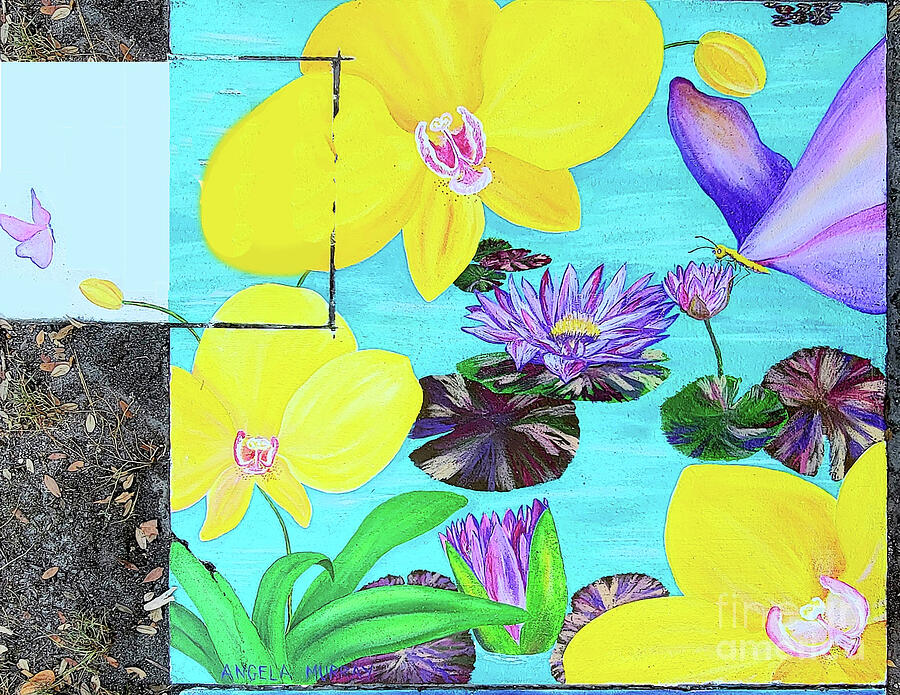 Lilies and Orchids Painting by Angela J Murray Lilies and Orchids Painting by Angela J Murray