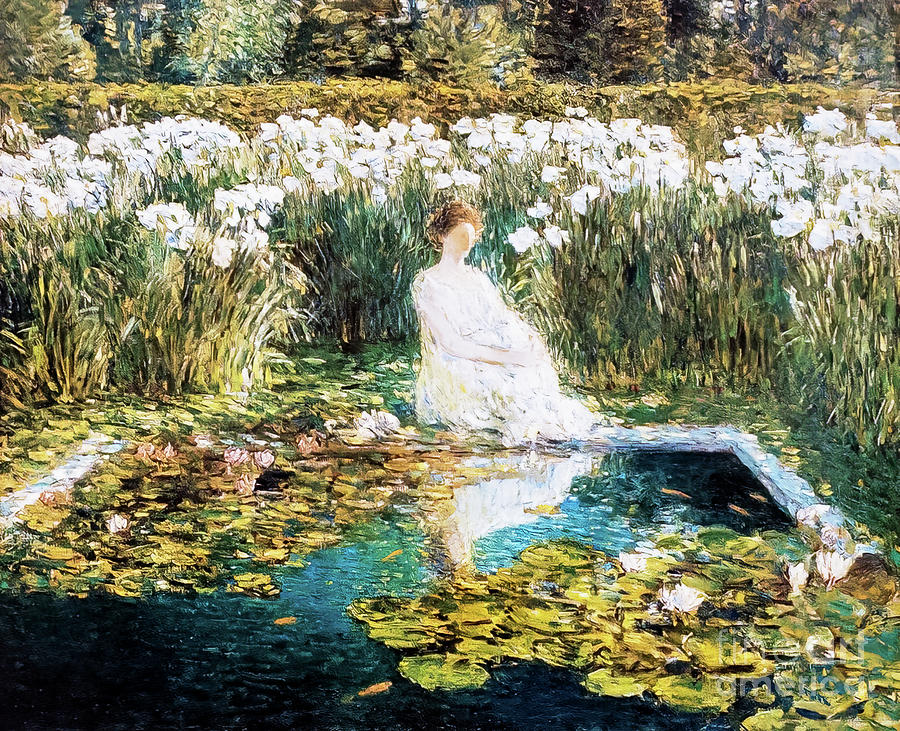 Lilies by Childe Hassam 1910 Painting by Childe Hassam