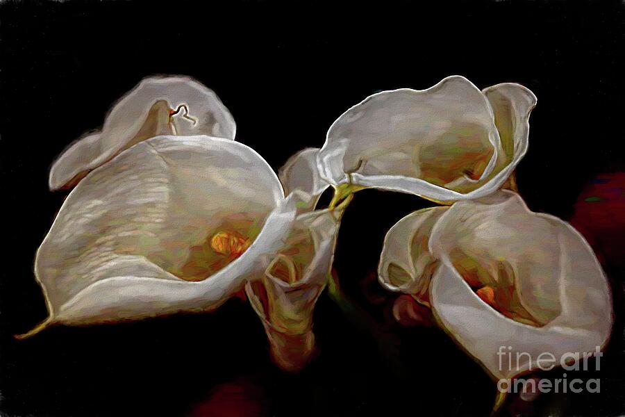 Lilies in Oil Photograph by Diana Mary Sharpton
