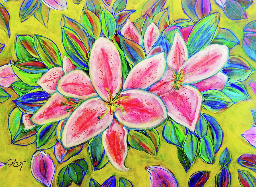 Lilies Painting - Lilies in the Pink by Patricia Clark Taylor