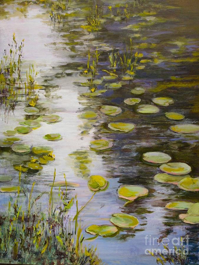Lilies in the Stream Painting by B Rossitto