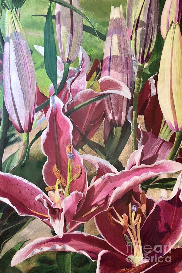 Lilies Painting by Janae Lehto
