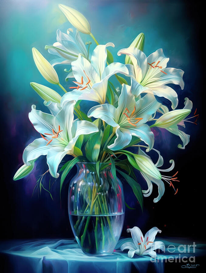 Lilies Digital Art by Jutta Maria Pusl