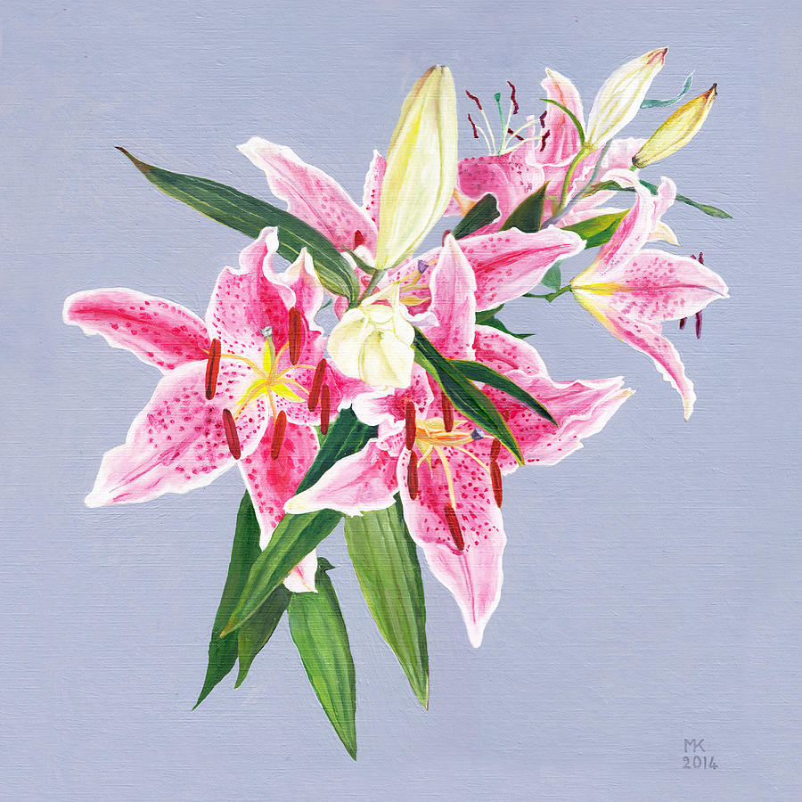 Lily Painting - Lilies by Melvyn Kahan