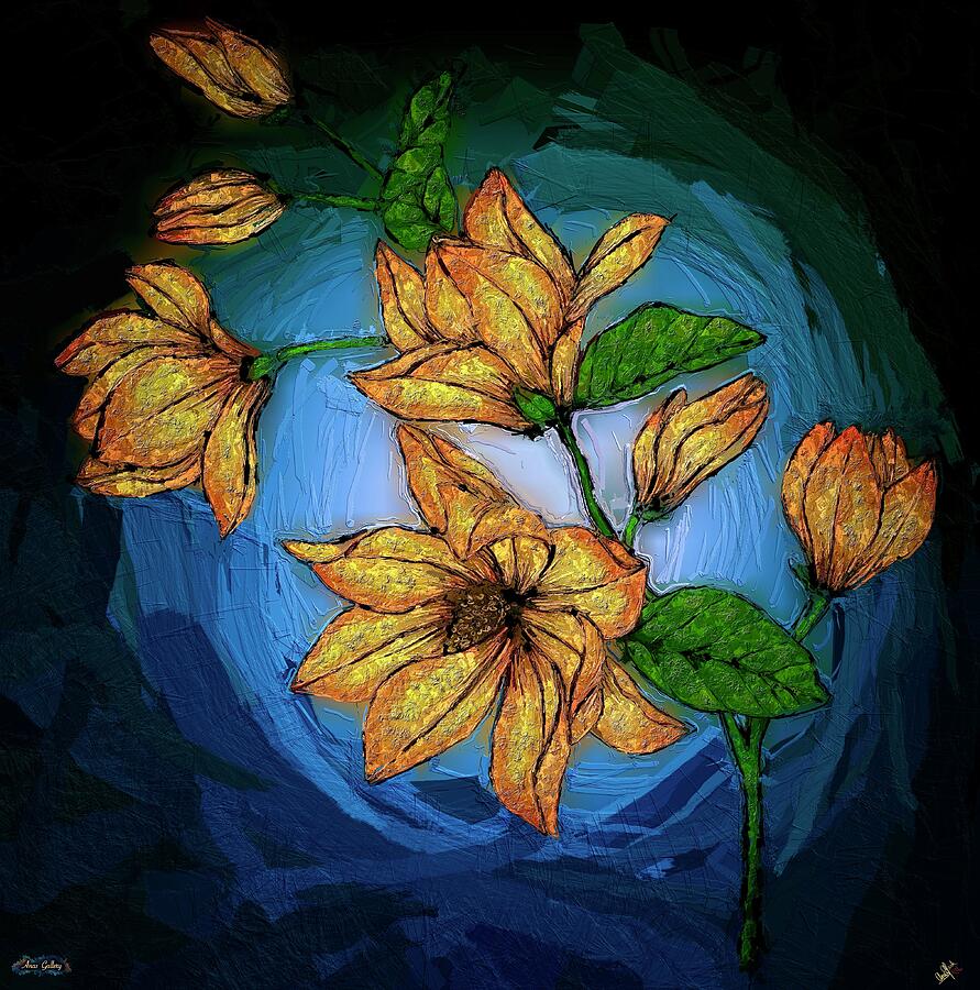 Lilies of the Incas Mixed Media by Anas Afash