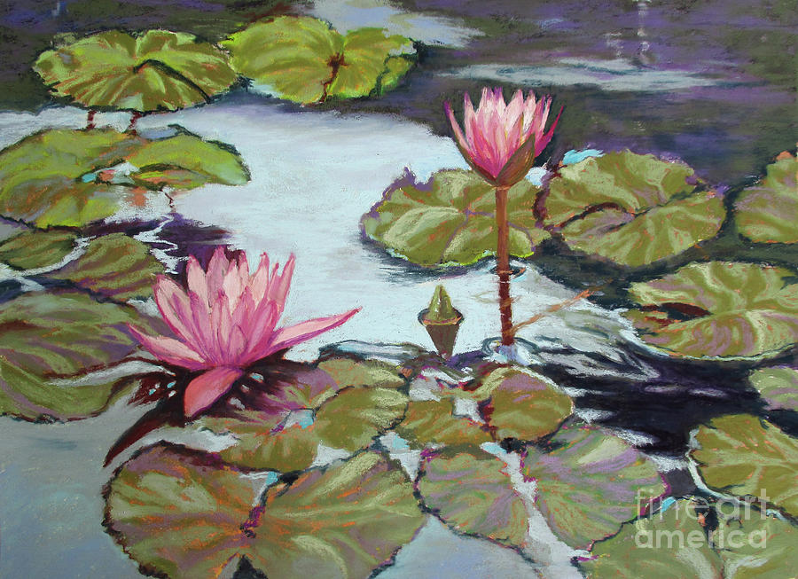 Lilies on the Water Painting by Vicki Brevell