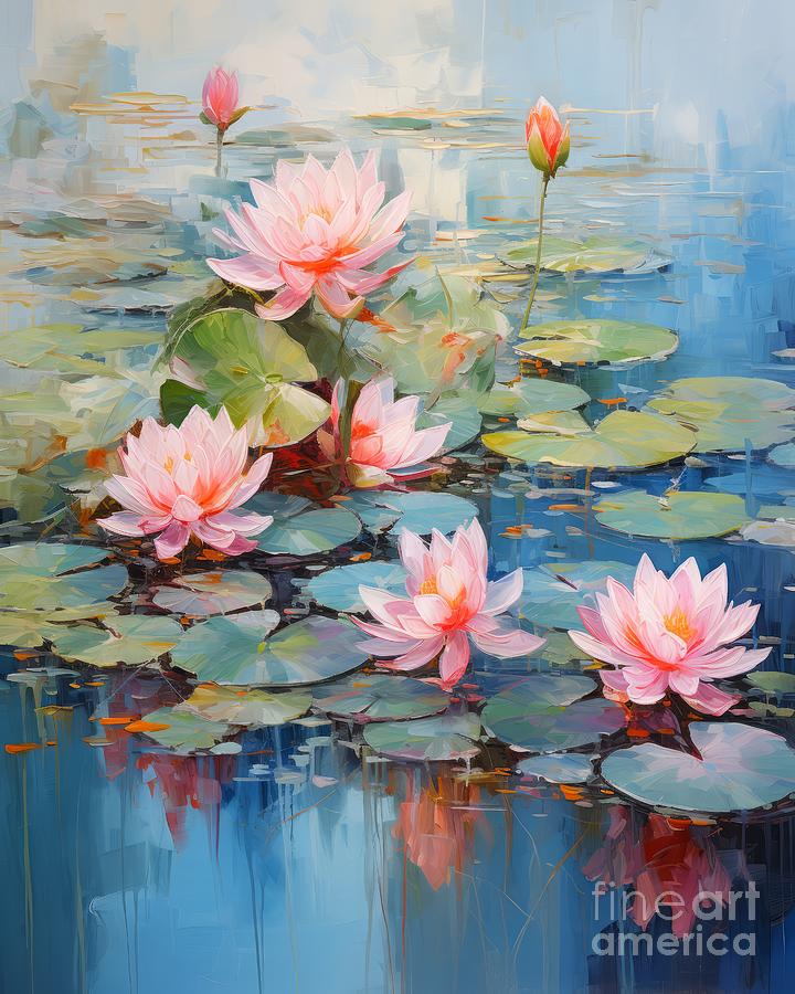 Lilies Secret Haven Painting by Glenn Robins