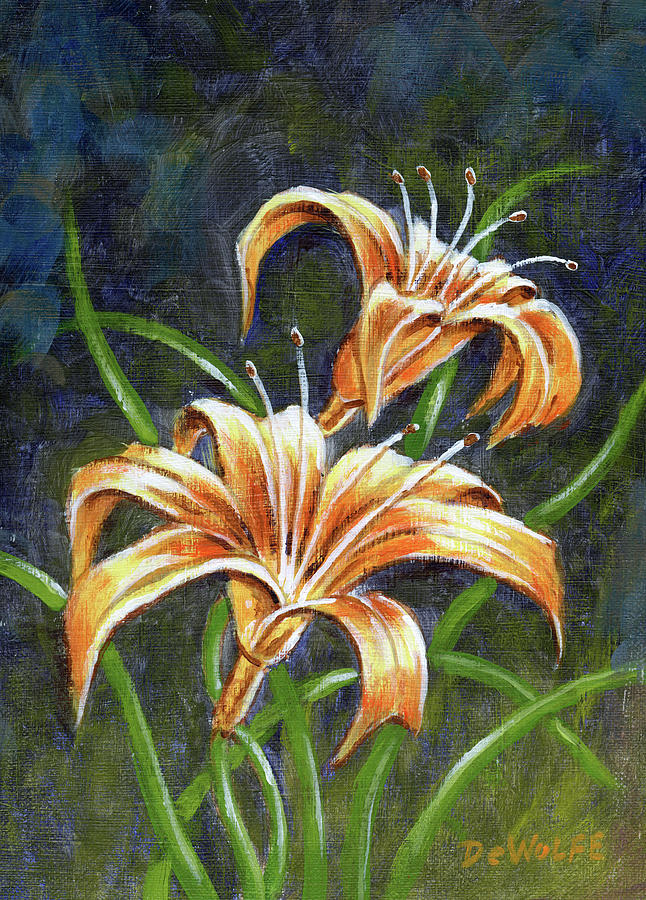 Lilies Sketch Painting by Richard De Wolfe