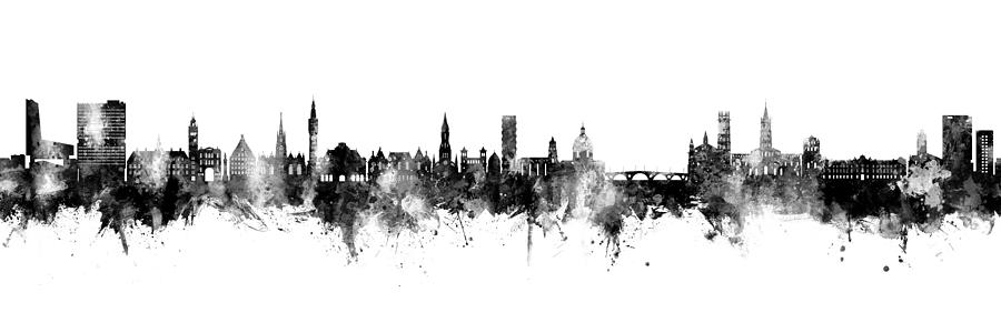 Lille and Toulouse Skylines Mashup Digital Art by Michael Tompsett