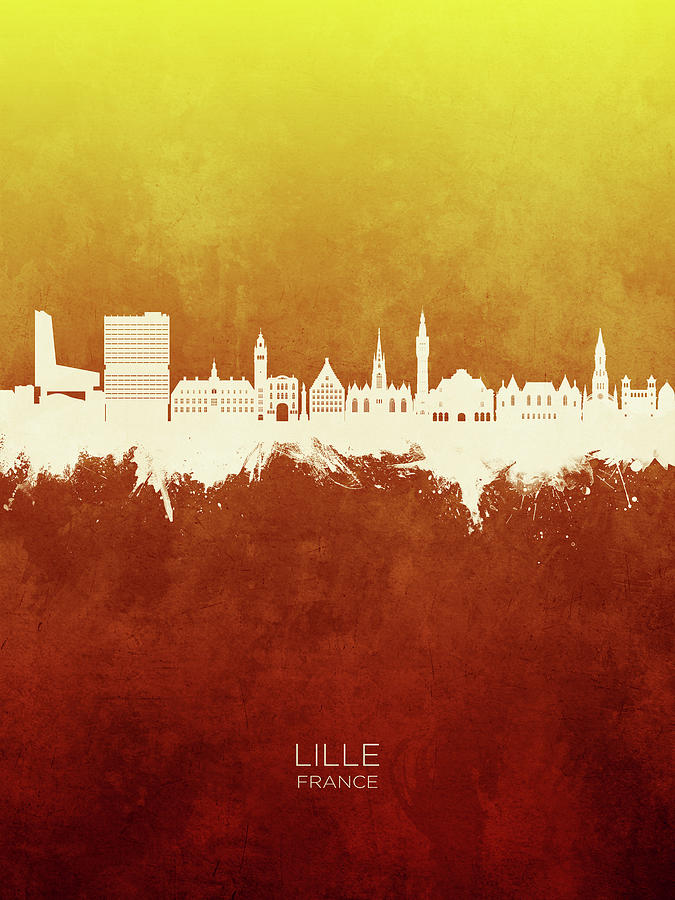 Lille France Skyline #05 Digital Art by Michael Tompsett