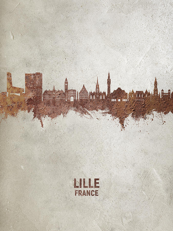 Lille France Skyline #06 Digital Art by Michael Tompsett